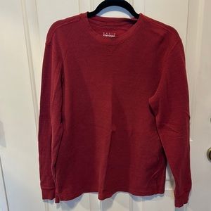 Wine colored long sleeved thermal shirt